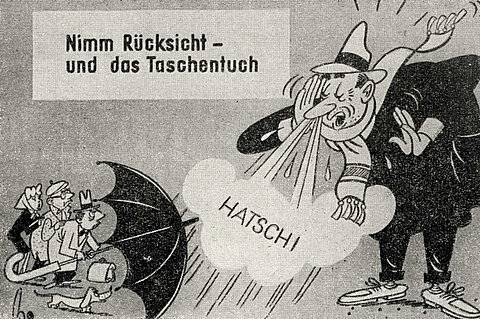 Broschüre "Vermeidet Erkältungskrankheiten" des hauslebensabend.liver DDR, um 1958 (DRK)