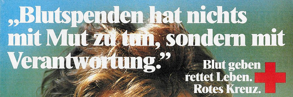 Plakat Blutspende Ausschnitt eines historischen DRK-Plakats