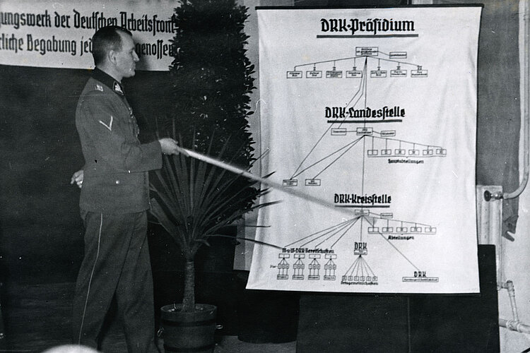 Ernst Robert Grawitz Uniformierter Mann mit Zeigestock vor Schautafel