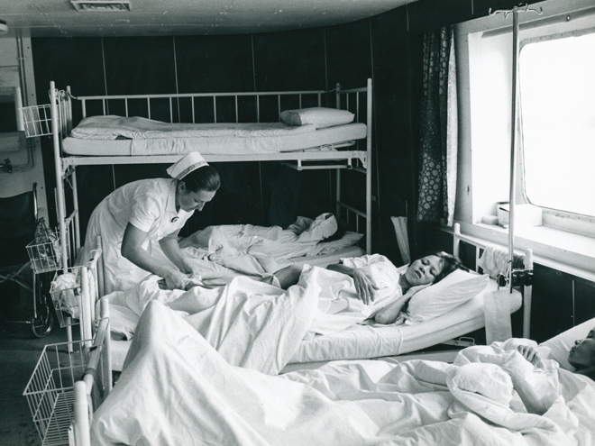 Helgoland Alltag auf dem Hospitalschiff (DRK)